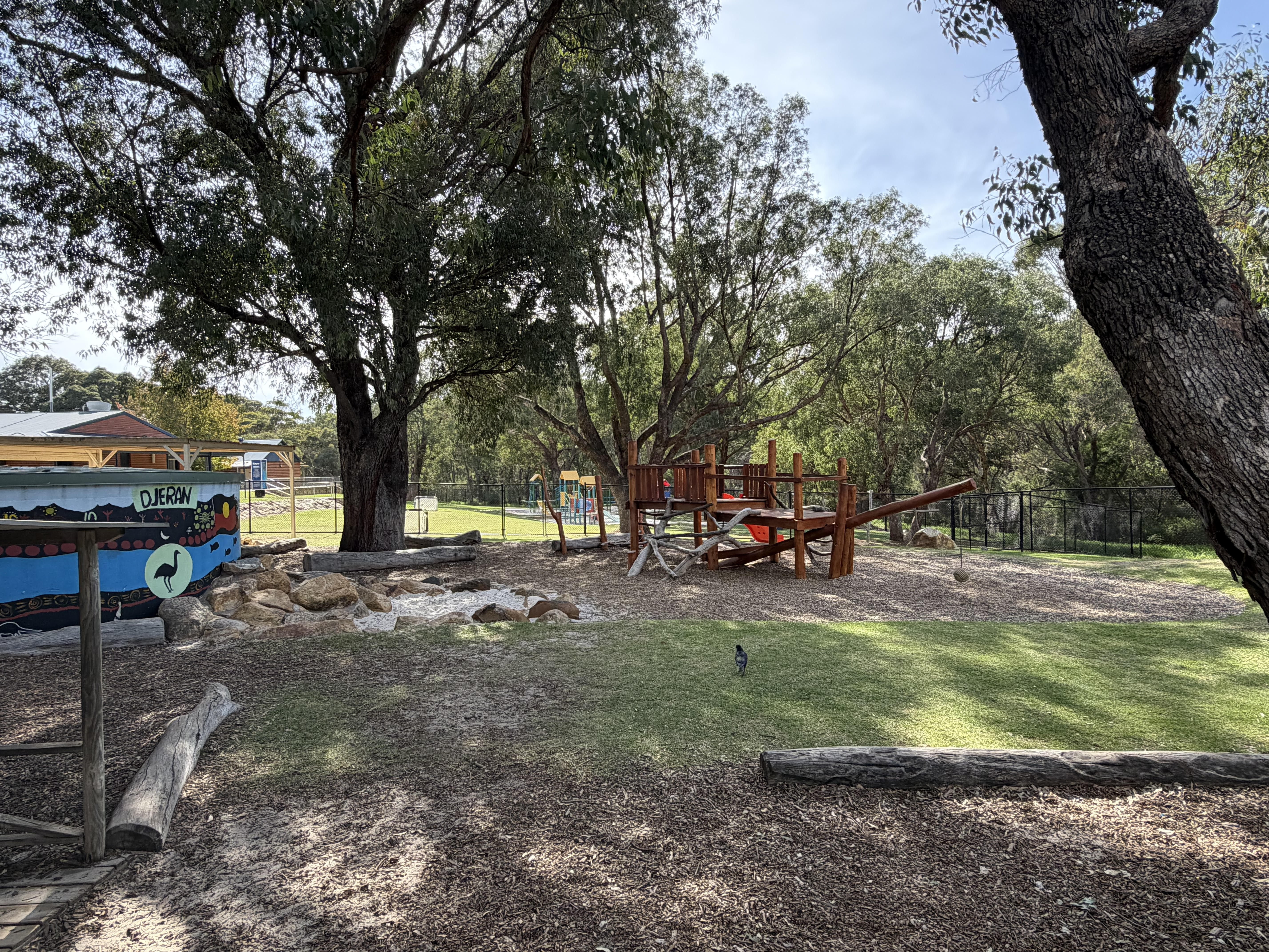 Local playgrounds and shaded community spaces 