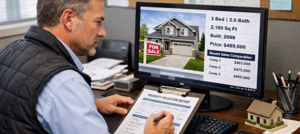 Male Property Owner Reviewing a Property Online